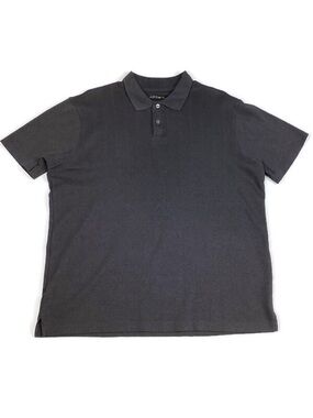 Axist Men’s Gray Ribbed Polo Shirt Modern Fit XL